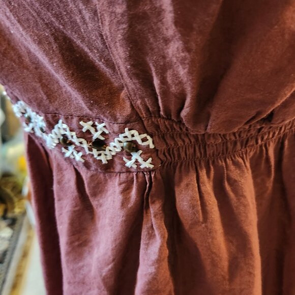 Vintage, Warehouse One, Burgundy Tank Top | Retro Style, Brass Buttons, M, Boho - Picture 10 of 10